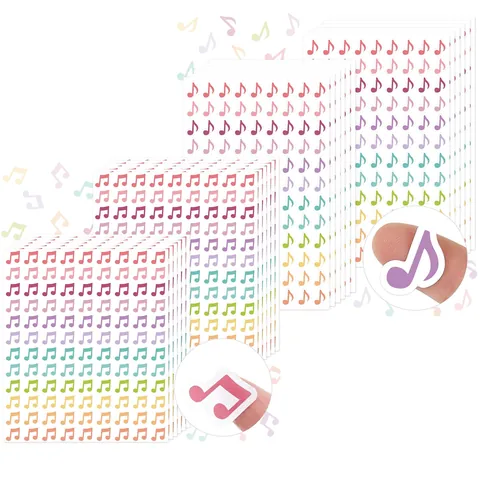 Waterproof Colorful Musical Note Stickers DIY Journal Scrapbooking Decorative Music Symbol Self Adhesive Synthetic Paper Stickers