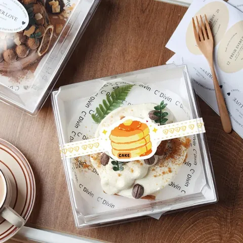 Ins Style Sweet Dessert Baking Long Stickers Cute Cookie Jar Decoration Thank You Sealing Labels For Cake Box Packaging