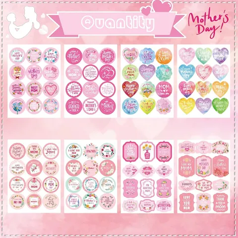 Muttertag Blumen Aufkleber Happy Mother's Day Versiegelung Etiketten Für Geschenkverpackungen Grußkarten Tortenschachtel
