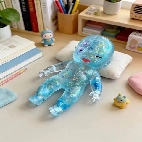 Cute Baby Doll Squishy Toy Slow Rebound Maltose Glitter Fidget Stress Relief Toy Soft Rubber Novelty Toy