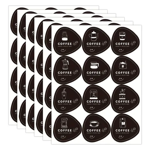 Coffee Cup Decorative Stickers Have A Nice Day Black Labels For Coffee Shop Home Kitchen Decor Professional Cafe Accessory