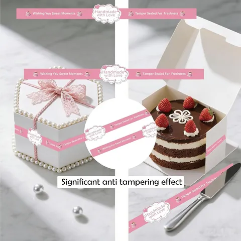 Autocollants de Scellage Roses Fait Main Avec Amour Étiquette d'Emballage de Boîte Cadeau de Nourriture à Pâtisserie