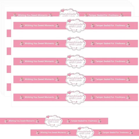 Autocollants de Scellage Roses Fait Main Avec Amour Étiquette d'Emballage de Boîte Cadeau de Nourriture à Pâtisserie