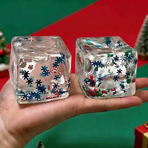 Weihnachten Limited Malzzucker Eiswürfel Squishy Spielzeug Transparent Stressabbau Weicher Würfel Für Kinder Erwachsene Geschenk