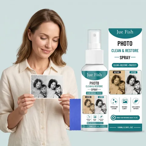 Jue Fish Foto Reinigung Und Pflege Spray Set Mit Mikrofasertuch Professioneller Fleκkenentferner Für Alte Fotos Familienalbum Pflege