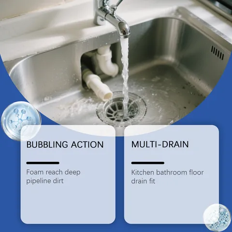 Jakehoe Drain Clog Remover Tablets Fast Action Foaming Cleaner For Kitchen Sink Bathroom Toilet Drainage Pipes