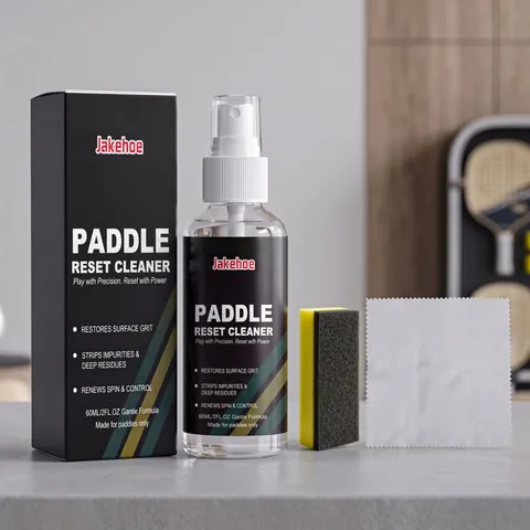 Jakehoe Racket Reset Cleaner Set 60ml Gentle Formula Restoration Spray With Microfiber Cloth And Sponge For Pickleball Paddle Surface Maintenance