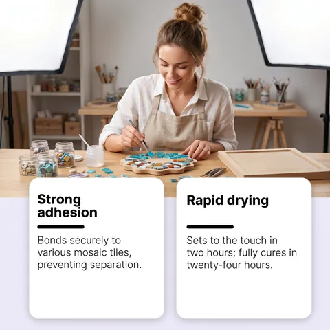 Jue Fish 90ml Mosaik Kleber Transparent Wasserdicht Mosaikfliesen Klebstoff Für DIY Handwerk Kunst Home Reparatur Starker Kleber