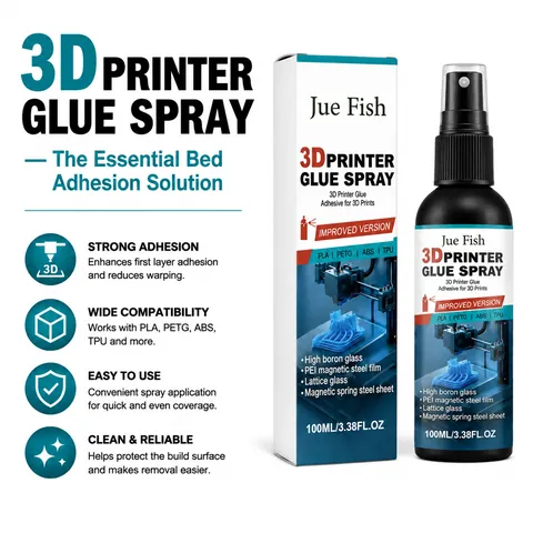 Jue Fish 3D Printer Glue Spray Anti Warping Adhesive For PLA PETG ABS TPU Heat Bed Platform High Adhesion Printing Accessories