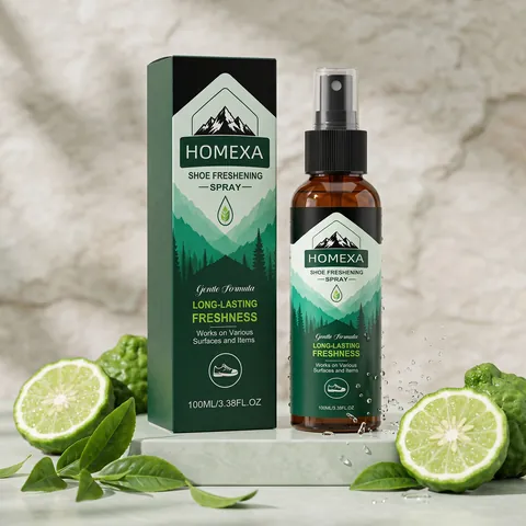 HOMEXA Shoe Freshening Spray Bergamot Scent Deodorizer For Shoes And Cabinets Portable Long Lasting Freshness Mild Formula