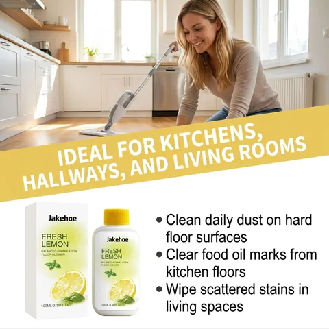 Jakehoe Fresh Lemon Scent Floor Cleaner Gentle Formula Stain Removal Brightening Solution For Tiles Wood Floors Home Daily