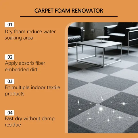 Rénovateur de Tapis en Mousse JAKEHOE Solution de Nettoyage Douce Avec Chiffon en Microfibre pour Tapis et Ameublement Spray Rafraîchissant