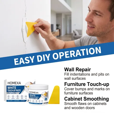 White Repair Paste Home Wall Furniture Crack Filler Tile Gap Sealer Stain Renovation With Scraper Waterproof Quick Dry Home DIY Repair Kit