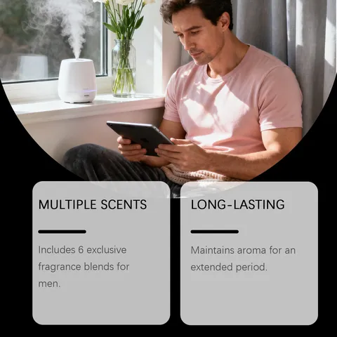 Set Regalo Olio Essenziale Legnoso da Uomo Per Diffusore di Fragranze Per la Casa Aromaterapia Multipla Relax Gentleman