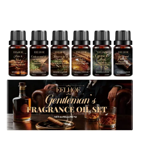 Set Regalo Olio Essenziale Legnoso da Uomo Per Diffusore di Fragranze Per la Casa Aromaterapia Multipla Relax Gentleman