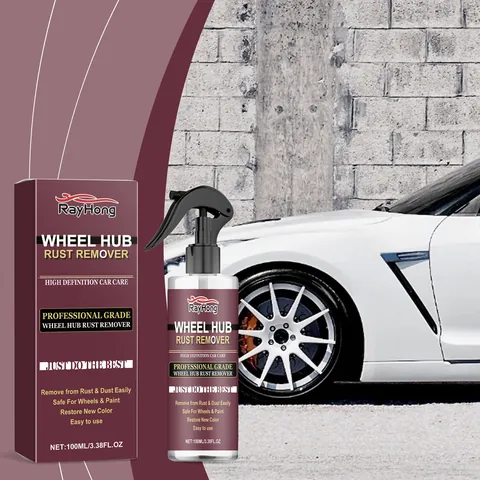 RayHong Car Wheel Hub Rust Remover Spray Powerful Cleaning Polishing Agent For Iron Steel Aluminum Rims Protective Automotive Cleaner