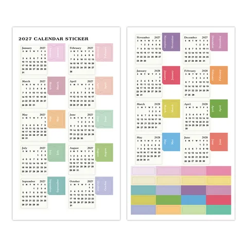 Monthly Calendar Stickers Index Tabs Color Coded Planner Stickers For Notebook Journal Office School Stationery Decoration