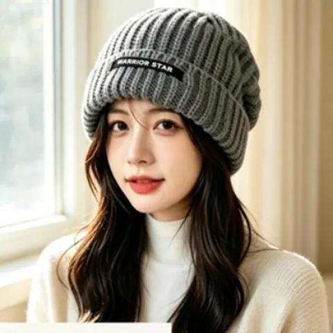Unisex Χειμερινό Πλεκτό Slouchy Beanie Καπέλο Ζεστό Μονόχρωμο Μεγάλη Περίμετρος Κεφαλής Baggy Πλεκτό Σκούφο Για Άνδρες Γυναίκες