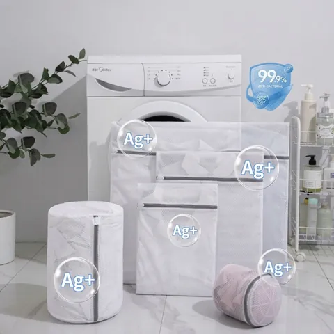 Bolsas De Lavandería Antibacterianas Malla De Panal Bolsas Protectoras Para Lavadora Para Ropa Delicada