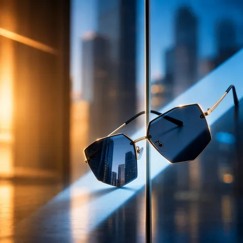 Rimless Polygon Sunglasses For Women Men Metal Frame Geometric Cut Edge Gradient Lenses UV400 Fashion Eyewear