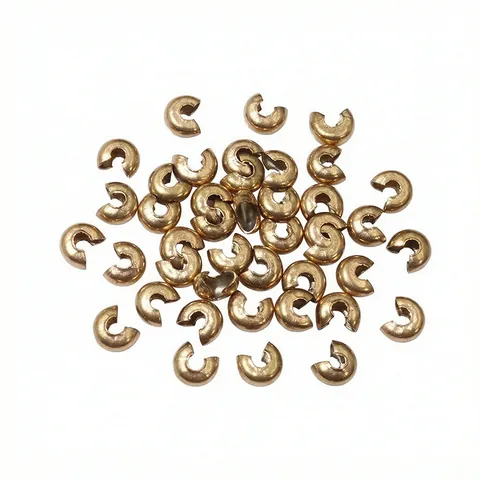 Stainless Steel Open Crimp Bead Covers For Jewelry Making DIY Bracelet Necklace Finishing Crescent Buckle Metal Findings