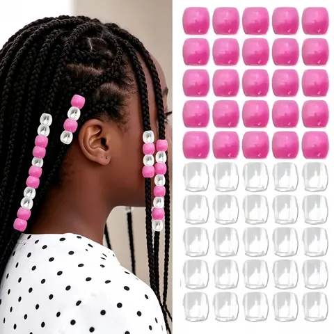 Large Hole Plastic Hair Beads For African Braids Dreadlocks DIY Hair Jewelry Decoration For Women Kids Hair Styling Accessory