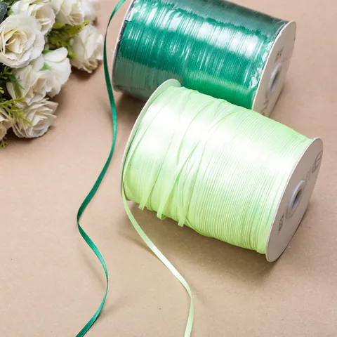 Doppelseitiges Satinband Polyester Gurtband Für Geschenkverpackung Ballon Dekoration DIY Handwerk Lesezeichen Etikett Band Spule