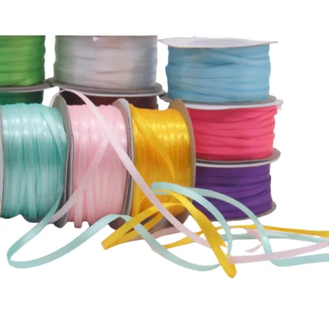 Doppelseitiges Satinband Polyester Gurtband Für Geschenkverpackung Ballon Dekoration DIY Handwerk Lesezeichen Etikett Band Spule
