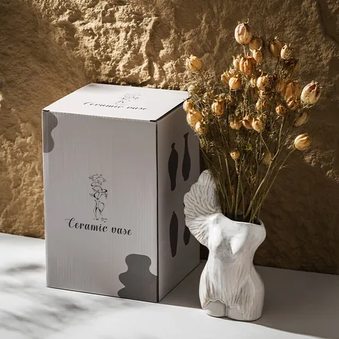 Moderno Minimalista In Ceramica Corpo Umano Vaso Angel Wings Design Retro Texture Art Vaso Di Fiori Per La Casa Soggiorno Ufficio Decorazione