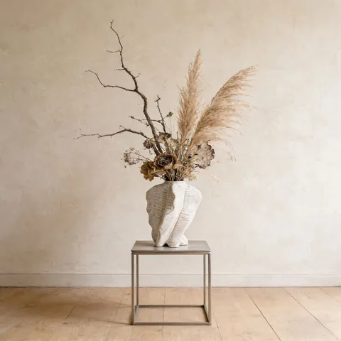 Französische Retro Weiße Keramikvase Künstlerisches Wabi-Sabi Ornament Für Hydroponische Blumen Creative Glasierte Vase