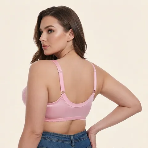 Damen Übergröße Minimizer BH Vorderverschluss Ohne Bügel Vollschale Nylon Satin BH Große Cup Atmungsaktiv Dünn Unterwäsche