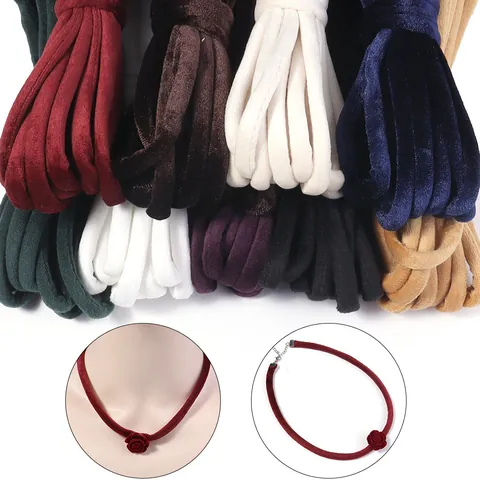 Cordino Rotondo in Velluto con Anima per Fai da Te Elastici Capelli Fiocchi Accessori Gioielli Corda in Velluto Cucito