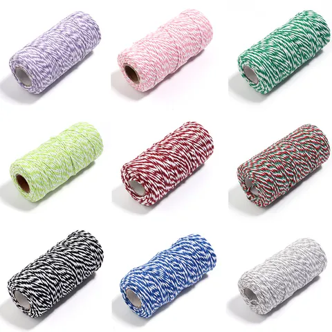 Two-Tone Cotton Twine Baker's Twine For Gift Wrapping DIY Craft Handmade Decoration Cotton Cord Twisted String
