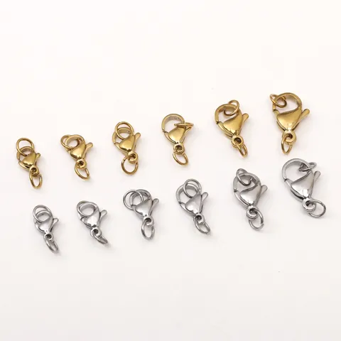 Stainless Steel Lobster Clasp And Open Jump Rings Kit For DIY Jewelry Making Necklace Bracelet Color Retention Connector Accessories