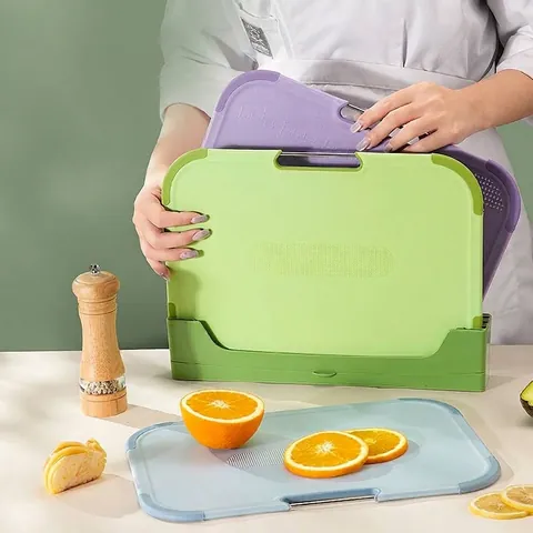 Multifunctional Baby Food Supplement Cutting Board Set Double-Sided Anti-Mold PP Chopping Board With Stand Kitchen Essentials