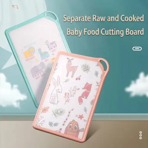 Double-Sided Anti-Mold Acrylic Cutting Board With Cartoon Animal Patterns Household Kitchen Chopping Block Hanging Hole