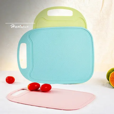 Food Grade PP Plastic Cutting Board With Handle Anti-Slip Juice Groove Thickened Chopping Board For Kitchen Vegetables Fruit
