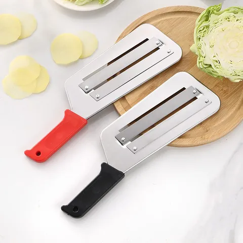 Stainless Steel Double Blade Vegetable Peeler Cabbage Shredder Slicer With Non-Slip Ergonomic Handle Kitchen Prep Tool