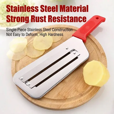 Stainless Steel Double Blade Vegetable Peeler Cabbage Shredder Slicer With Non-Slip Ergonomic Handle Kitchen Prep Tool
