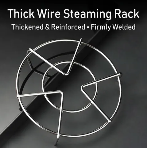 304 Stainless Steel Steaming Rack Round Multi-purpose Cooking Grid High Foot Steamer Insert Household Kitchen Cooling Rack