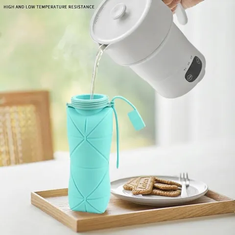 Portable Collapsible Silicone Water Bottle Leakproof Folding Sports Kettle For Outdoor Cycling Hiking Travel Drinking Bottle