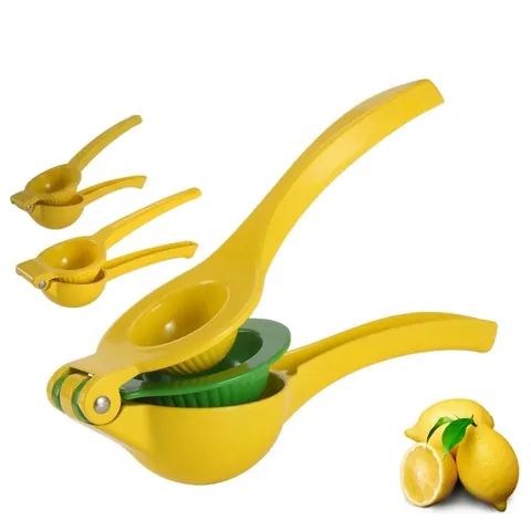 Aluminum Alloy Manual Lemon Squeezer Double Layer Handheld Fruit Juicer Lime Press Manual Juicing Tool For Home Kitchen Use