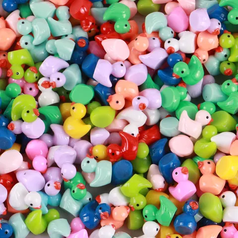 Mini Figurines de Canard en Résine Colorée Lumineuse Canetons Miniatures Glow In Dark Pour Bricolage Artisanat Micro Paysage Décoration de la Maison