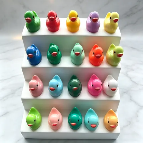 Mini Figurines de Canard en Résine Colorée Lumineuse Canetons Miniatures Glow In Dark Pour Bricolage Artisanat Micro Paysage Décoration de la Maison
