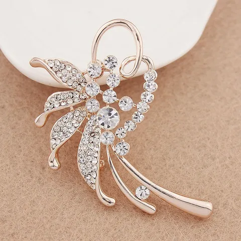 Eleganter Legierung Blumen Strass Brosche Für Damen Koreanischer Stil Floral Korsage Pin Für Anzug Schal Jacke Schmuck Geschenk