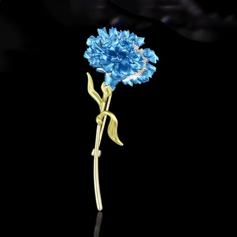 Elegant Carnation Flower Brooch For Women Alloy Enamel Plant Breastpin Suit Pin Fashion Botanical Brooch Accessory For Gift