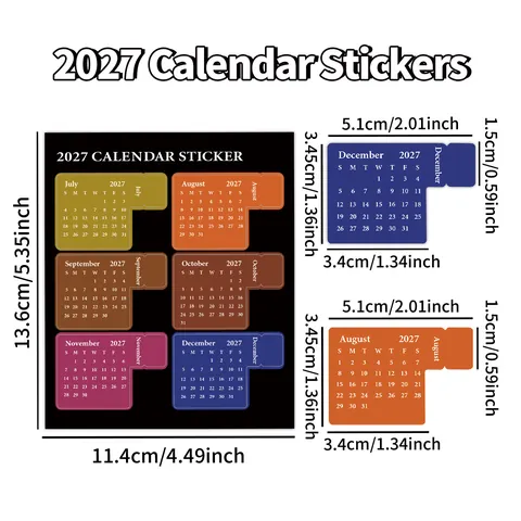 2026 Monthly Calendar Stickers Index Labels Planner Sticky Tabs For Notebook Journal Diary Office School Multicolor Paper Stickers