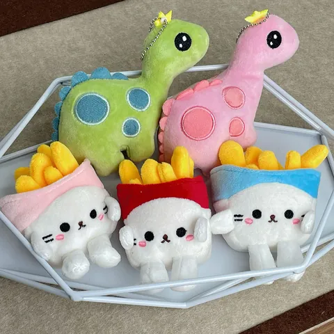 Süße Cartoon Tier Plüsch Schlüsselanhänger Anhänger Weich Gefüllte Dinosaurier Panda Puppe Rucksack Ornament Kleines Geschenk Für Kinder Damen