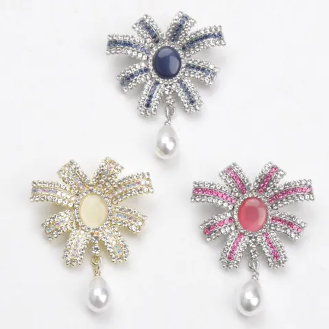 Franse Luxe Strass Strik Brosche Met Kunstparel Tassel Voor Vrouwen Elegante Legering Strik Speld Decoratie Sieraden