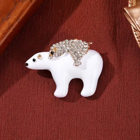 Europäische Personalisierte Emaille Tropföl Bär Brosche Mit Strass Tier Form Kleidung Anzug Reversnadel Für Damen Schmuck